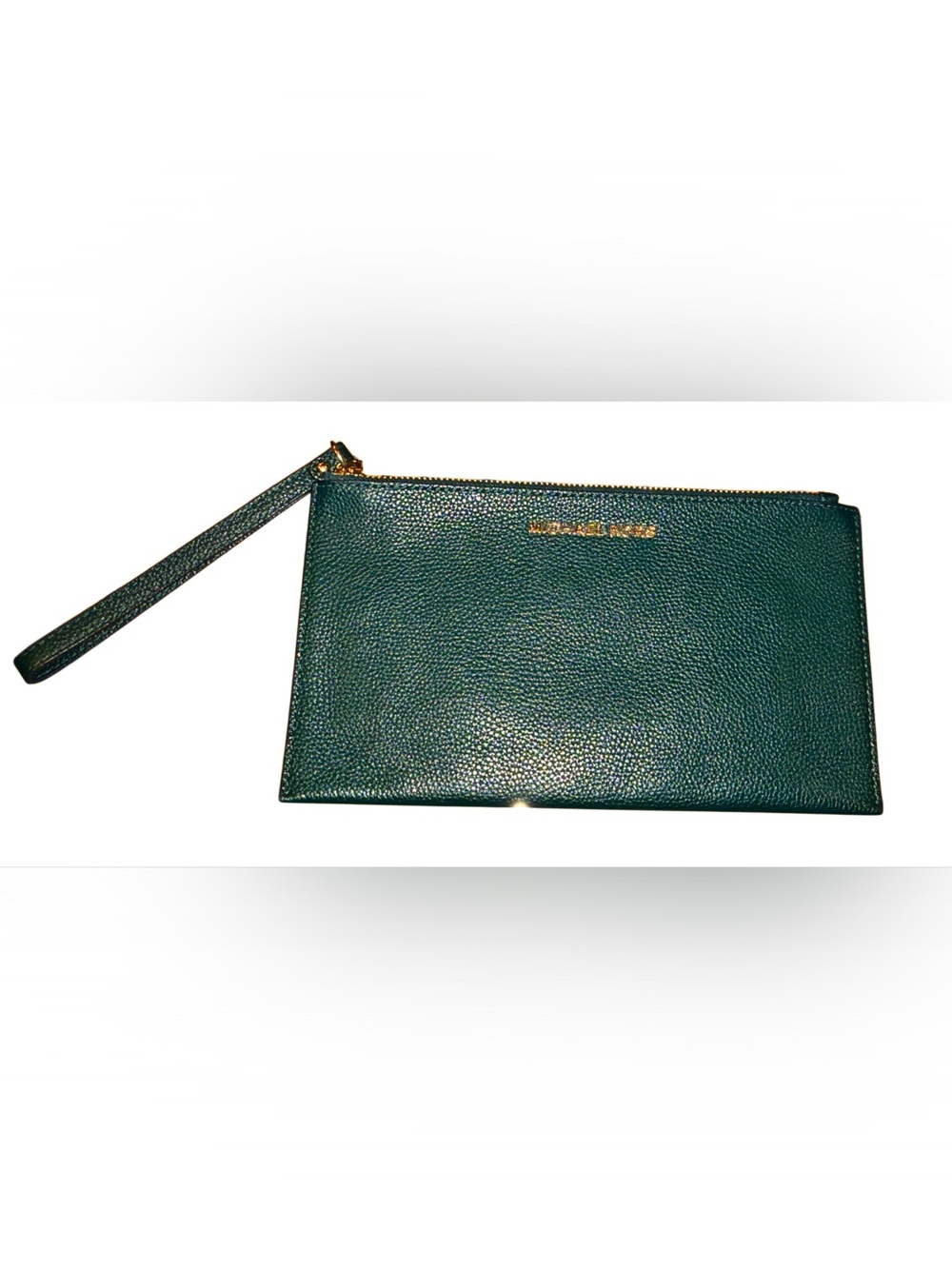 Michael Kors Green Leather Wristlet Clutch